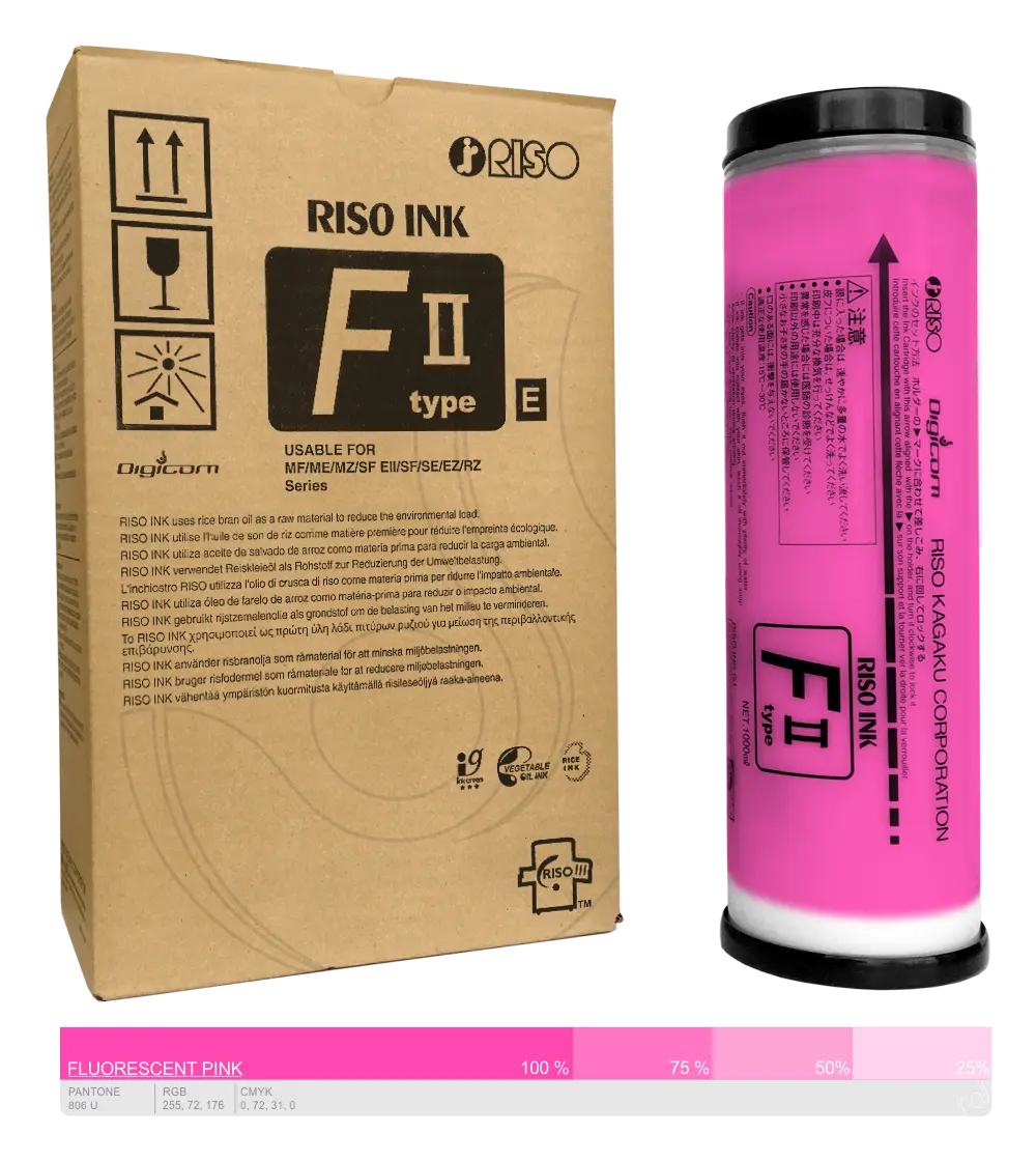 Ink-Farba-Riso-F-II-type-E-Fluorescent Pink-S-8182E